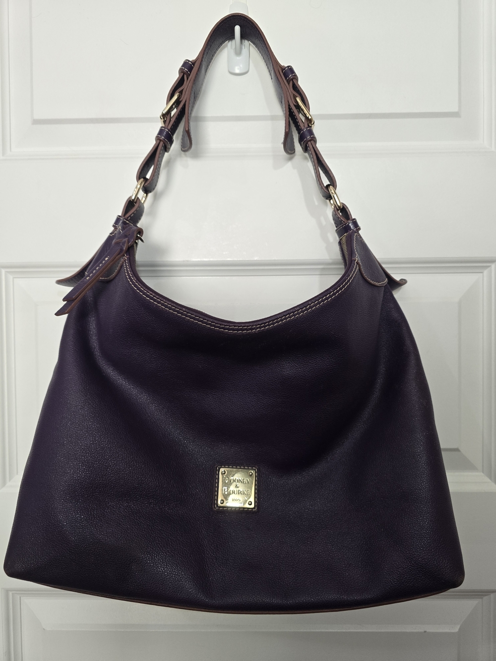Dooney & Bourke Plum Leather Hobo Bag